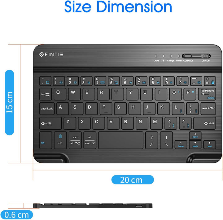 Tastiera Bluetooth ultra-sottile portatile mini senza fili ricaricabile compatibile con Apple