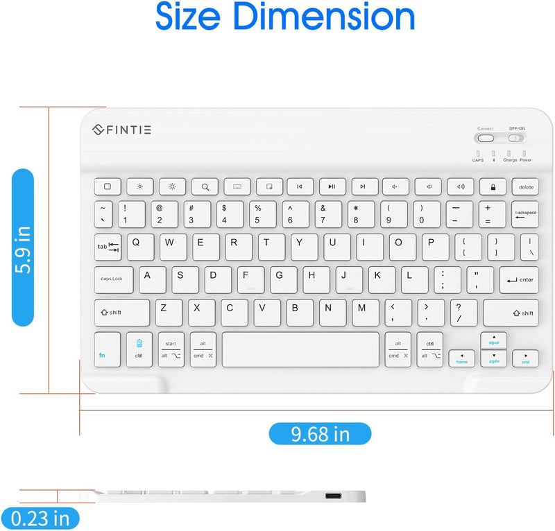 10-Inch Ultrathin Wireless Bluetooth Keyboard for iPad/iPhone/Android Tablets | Fintie