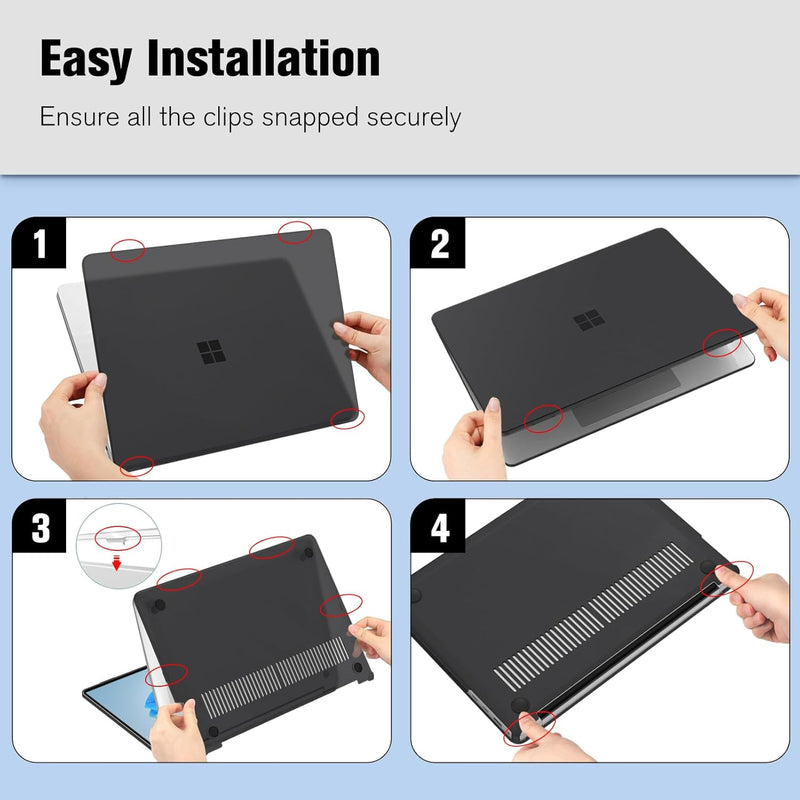 Fintie Frost Case for 13.8-inch Surface Laptop 7 (2024) - Hard Shell Snap-on Protective Cover