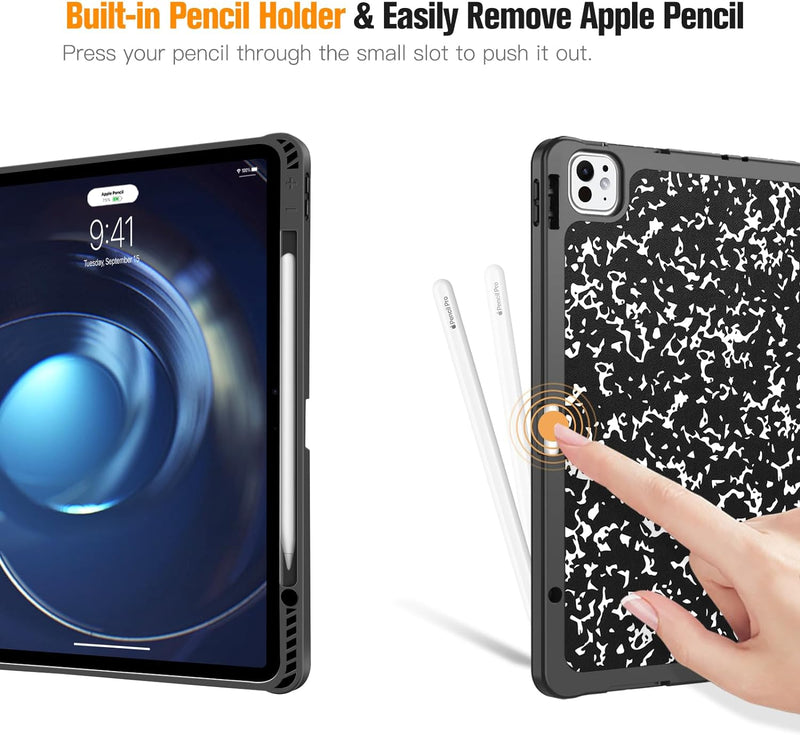 iPad Pro 13-inch (M4 chip, 2024) SlimShell Case w/ Pencil Holder | Fintie