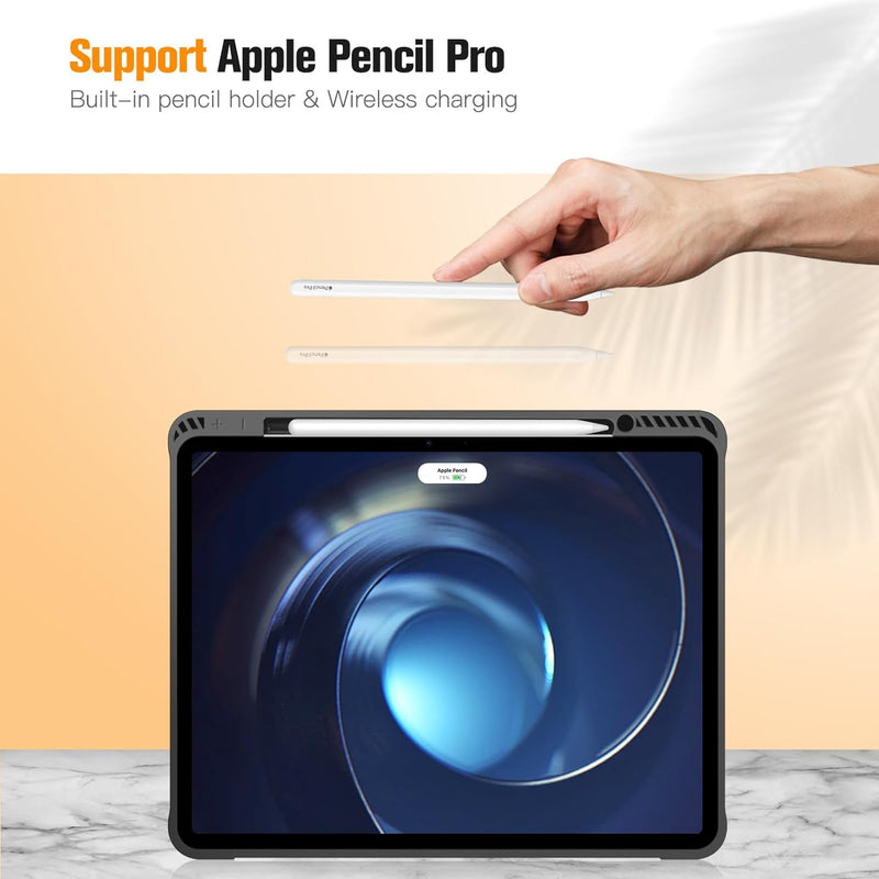 iPad Pro 13-inch (M4 chip, 2024) SlimShell Case w/ Pencil Holder | Fintie
