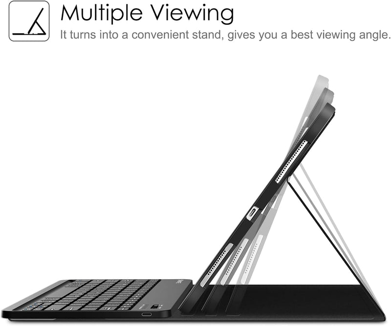 fintie ipad pro 13 keyboard case stands up at different angles