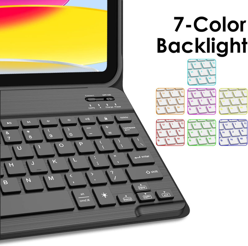 iPad A16 11-inch (2025)/iPad 10th Gen (2022) Backlit Keyboard Case w/ Pencil Holder | Fintie