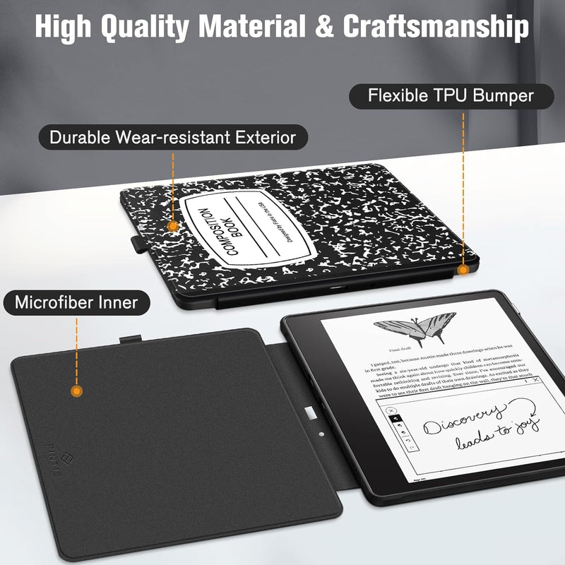 Kindle Scribe (2024/2022) Hybrid Slim Case w/ Transparent Back Shell | Fintie