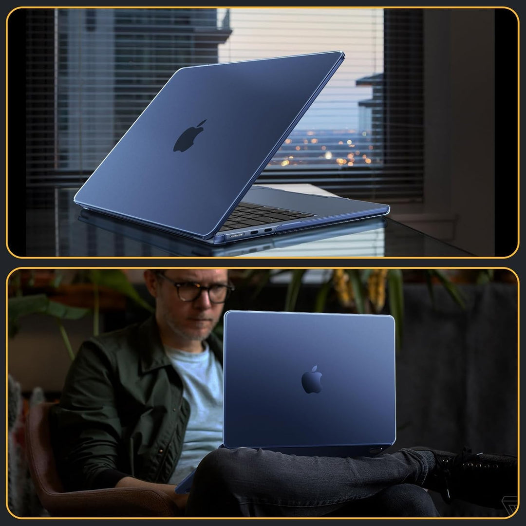 Housse Ordinateur Portable 13-14 Pouces – Compatible MacBook Air/Pro M4/M3/M2/M1 – Cuir PU, Fermeture Magnétique – Vert Foncé