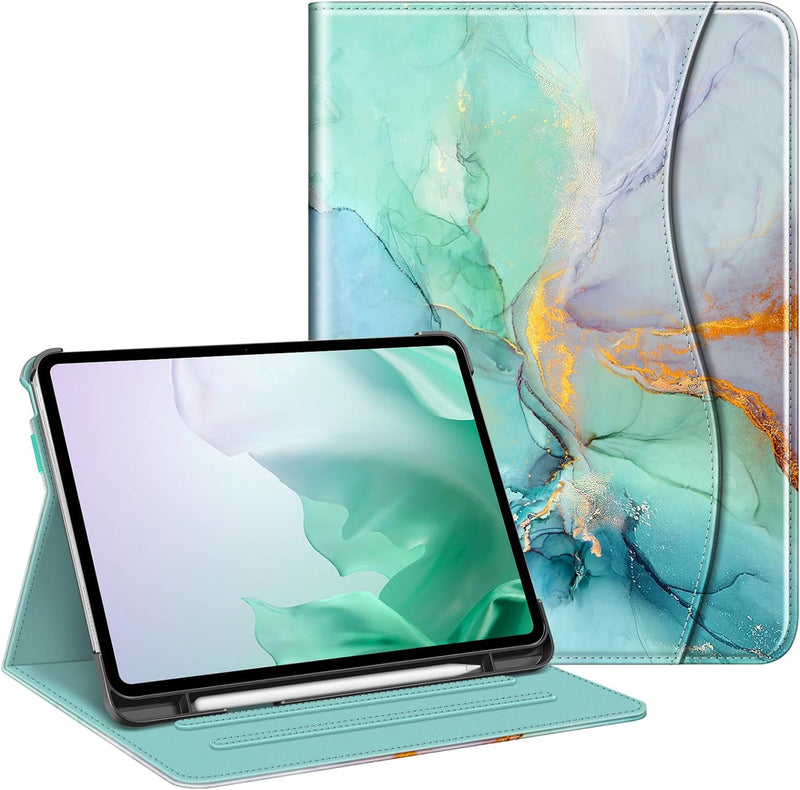 m4 chip ipad pro 11 case in emerald marble patterns