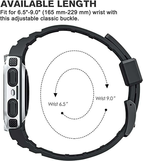 Fitbit Versa 4/3/2/1, Fitbit Sense 2/1 Sports Band with Bumper Cover | Fintie