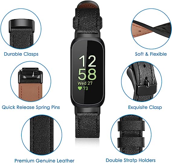 Fitbit Inspire 3 Genuine Leather Band | Fintie
