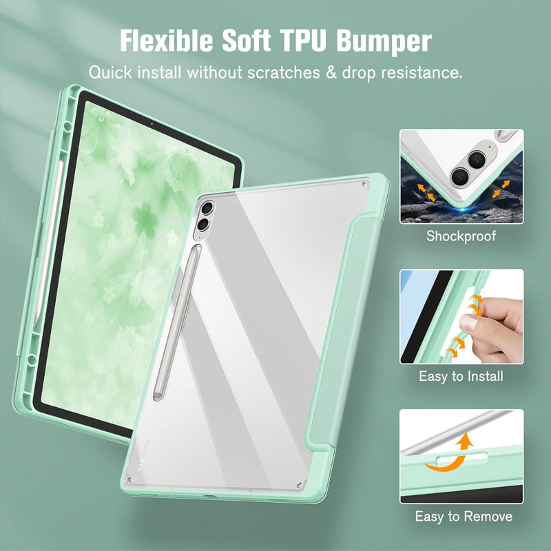 Galaxy Tab S10+ / Tab S9+ / Tab S9 FE+ Hybrid Slim Case w/ Upgraded S Pen Slot | Fintie