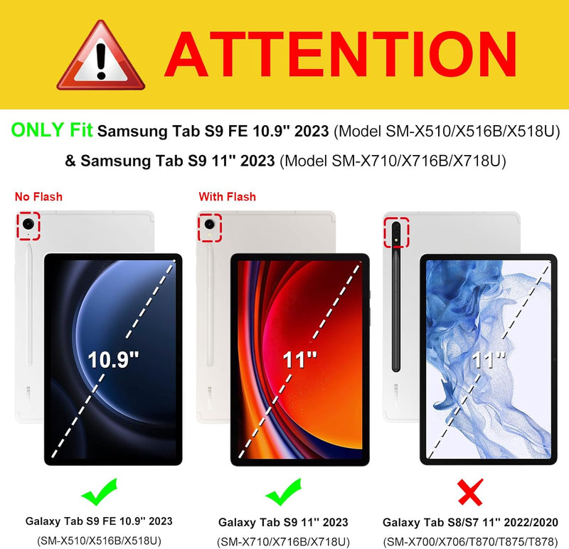 Galaxy Tab S9 / Tab S9 FE 360-Degree Rotating Case | Fintie
