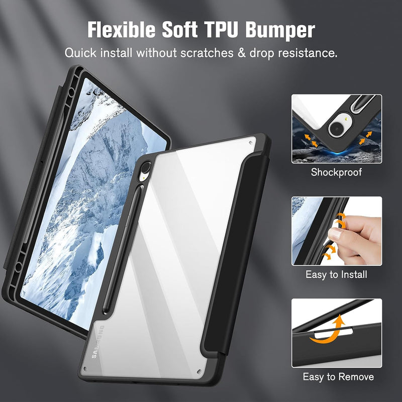 Galaxy Tab S10 FE/Tab S9 FE 10.9"/Tab S9 11" Hybrid Slim Case w/ Pencil Holder | Fintie