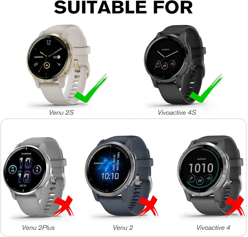 [3 Pack] Garmin Vivoactive 4S/Venu 2S Screen Protector Case with Soft TPU Plated Bumper | Fintie