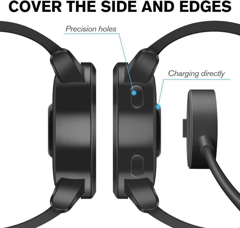 [3 Pack] Garmin Vivoactive 4S/Venu 2S Screen Protector Case with Soft TPU Plated Bumper | Fintie