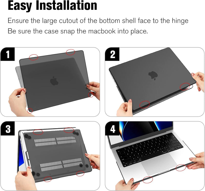 MacBook Pro 14 Inch (2024/2023/2021) Snap-On Hard Shell Frosted Cover | Fintie