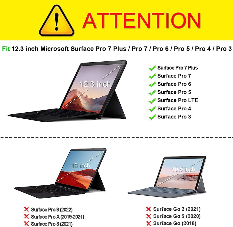 Surface Pro 7+/Pro 7/6/5/4/3 Multiple Angle Viewing Portfolio Business Case | Fintie