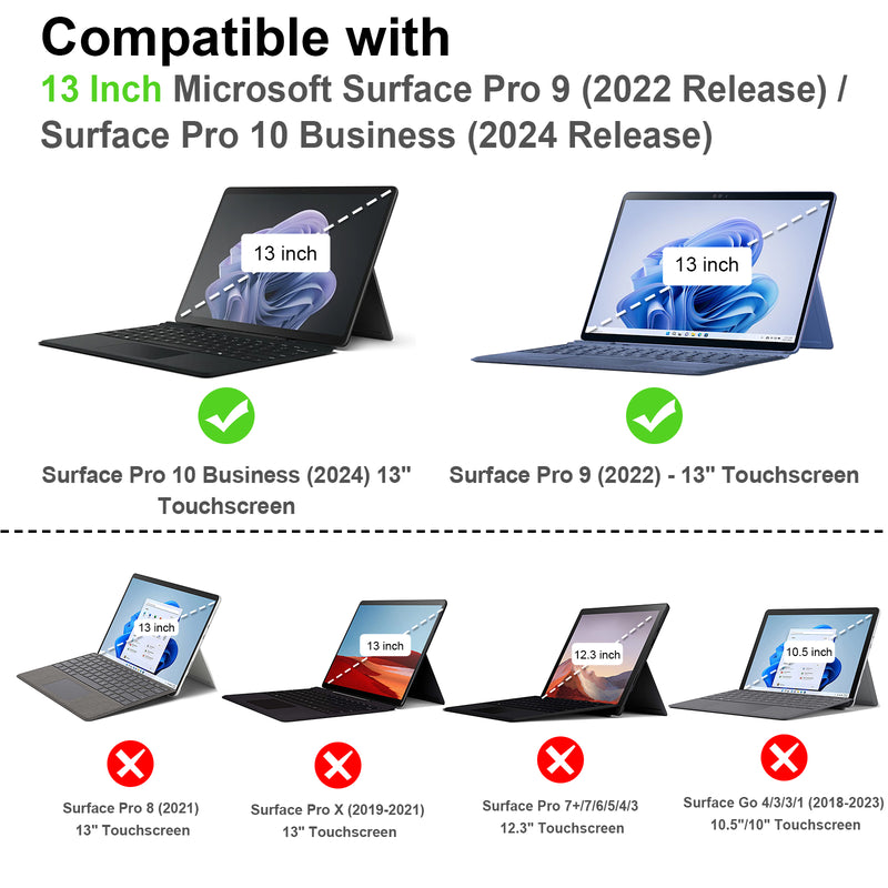 Surface Pro 10 (2024) / Surface Pro 9 (2022) Slim Portfolio Case | Fintie