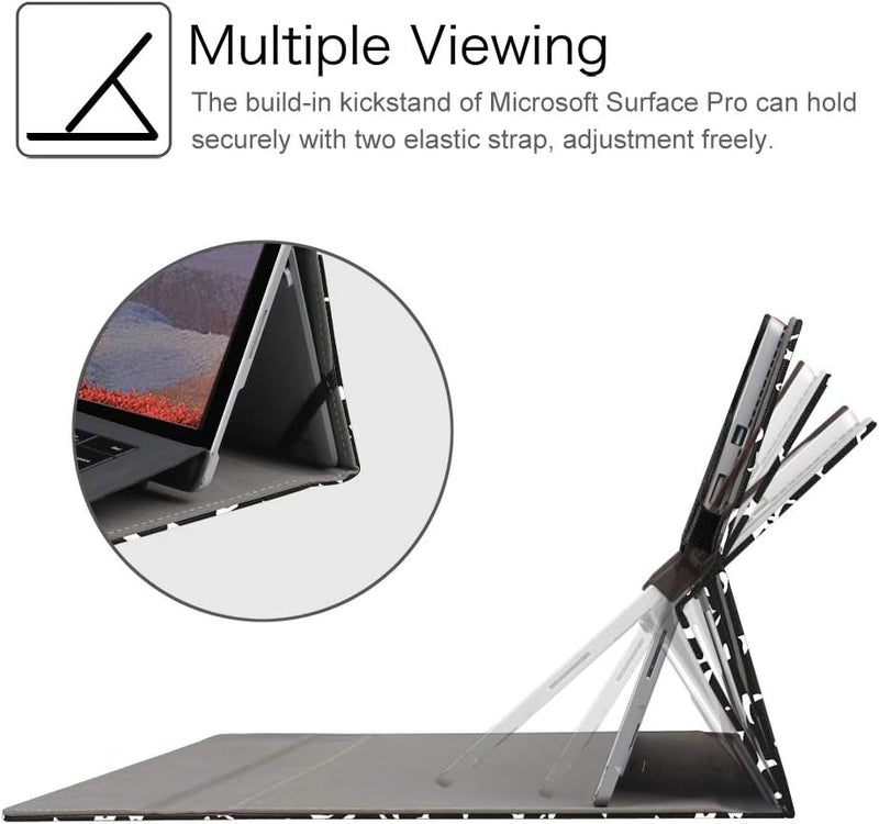 Surface Pro 7+/Pro 7/6/5/4/3 Multiple Angle Viewing Portfolio Business Case | Fintie