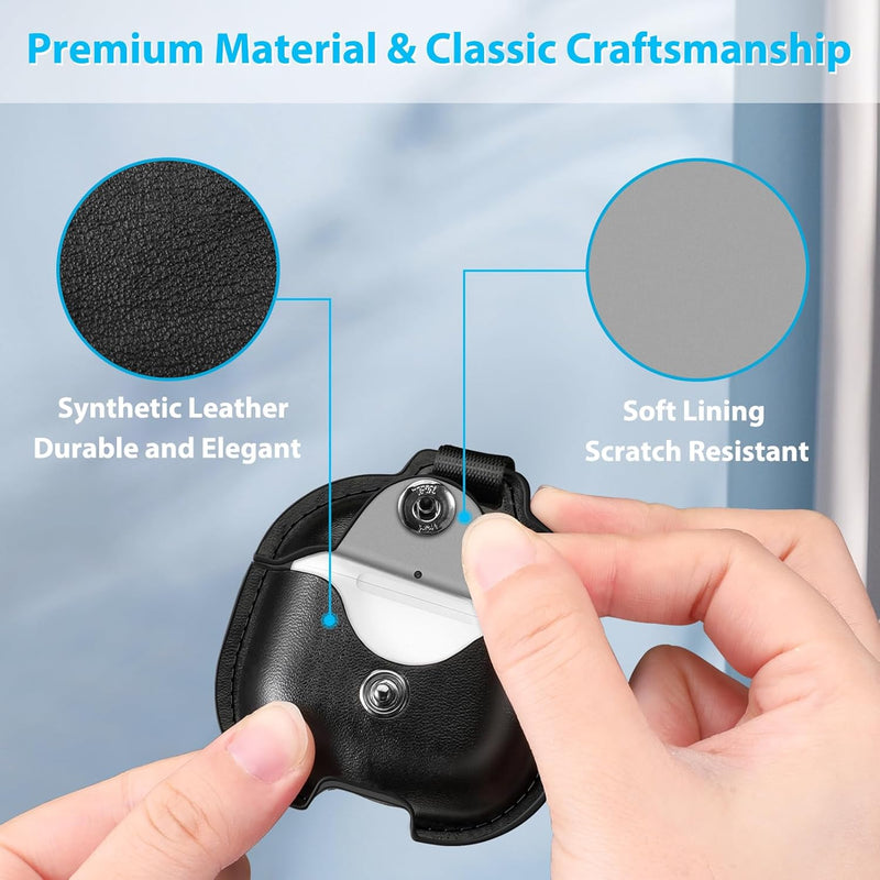 Fintie PU Leather Case for AirPods 4th Generation, Snap Closure Earbuds Protective Cover