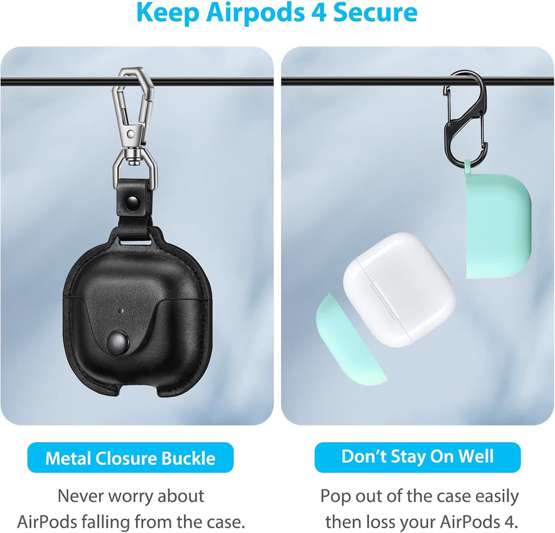 Fintie PU Leather Case for AirPods 4th Generation, Snap Closure Earbuds Protective Cover