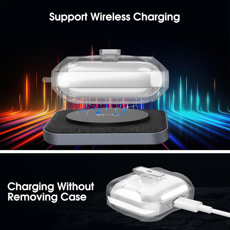 intie Rugged Case for AirPods Pro 3 (2025) w/Keychain Carabiner, Full-Body Shockproof Protection