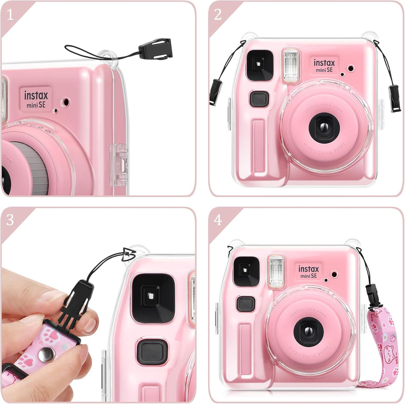 Fujifilm Instax Mini SE Instant Camera Protective Clear Case, HardShell Cover with Upgraded Film Pocket | Fintie