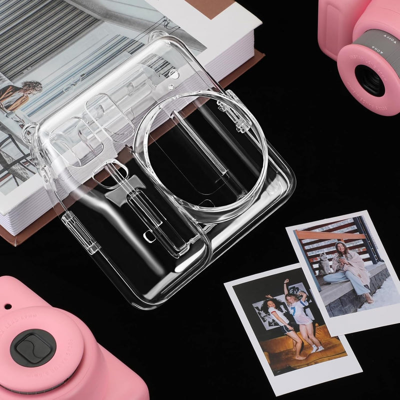 Fujifilm Instax Mini SE Instant Camera Protective Clear Case, HardShell Cover with Upgraded Film Pocket | Fintie