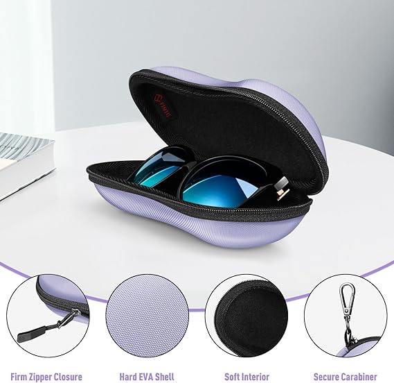 Hard EVA Case for Sunglasses/Sports Glasses w/Carabiner | Fintie