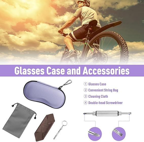 Hard EVA Case for Sunglasses/Sports Glasses w/Carabiner | Fintie