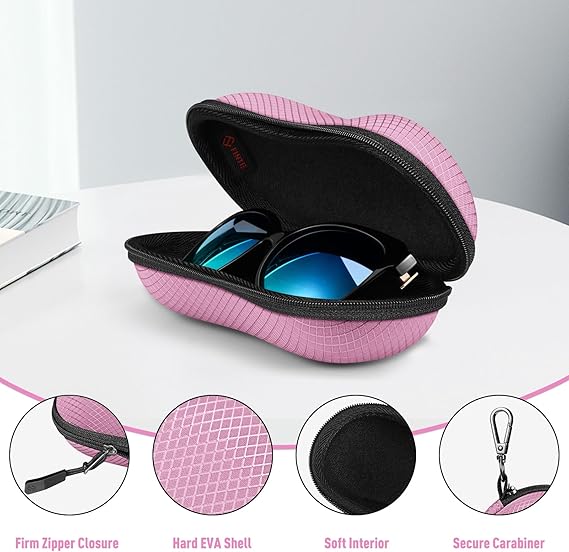 Hard EVA Case for Sunglasses/Sports Glasses w/Carabiner | Fintie