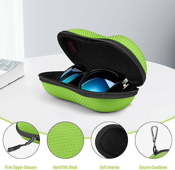 Hard EVA Case for Sunglasses/Sports Glasses w/Carabiner | Fintie