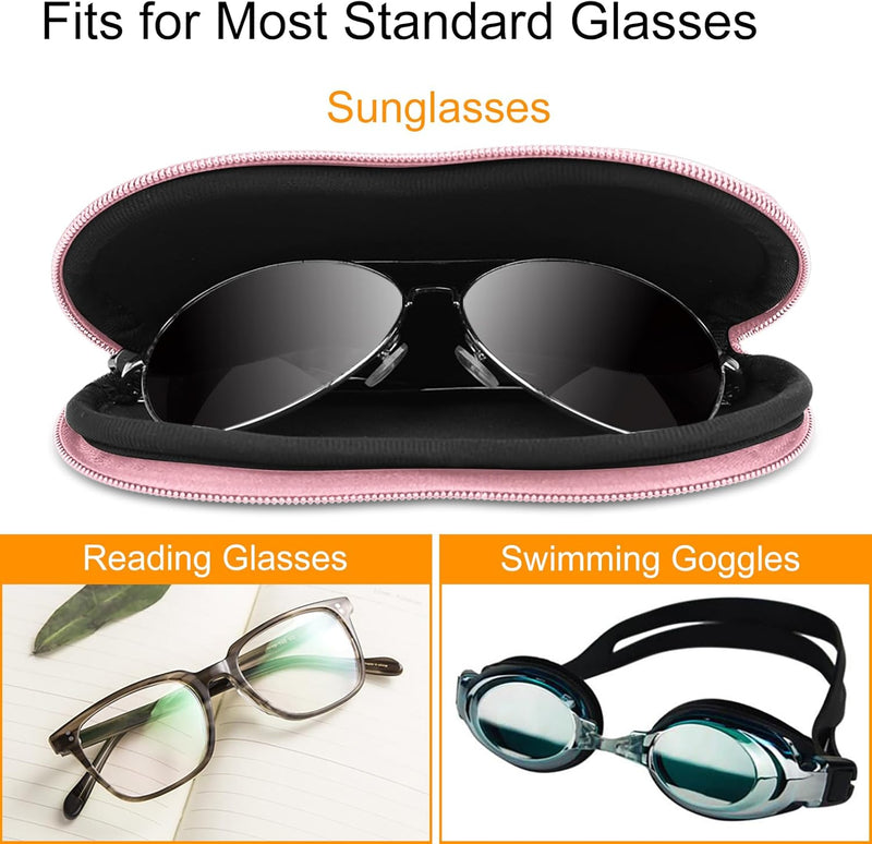 Neoprene Zipper Glasses Soft Case with Carabiner | Fintie