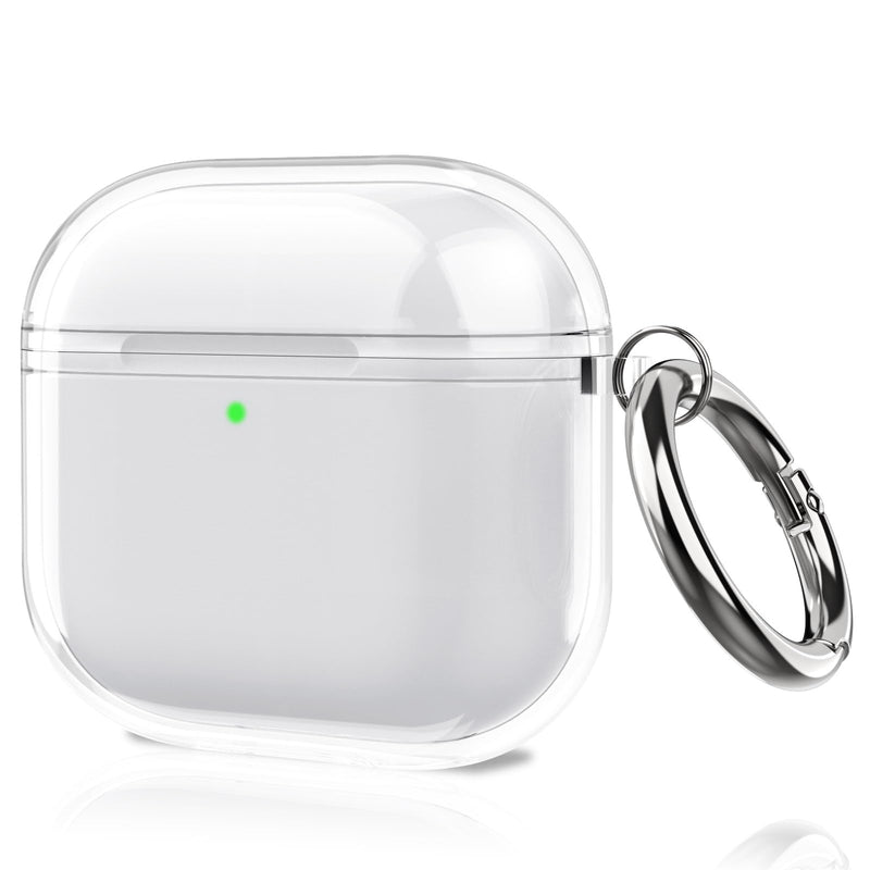 Fintie Clear Case Cover for AirPods 4th Generation w/Keychain Carabiner, Support Wireless Charging