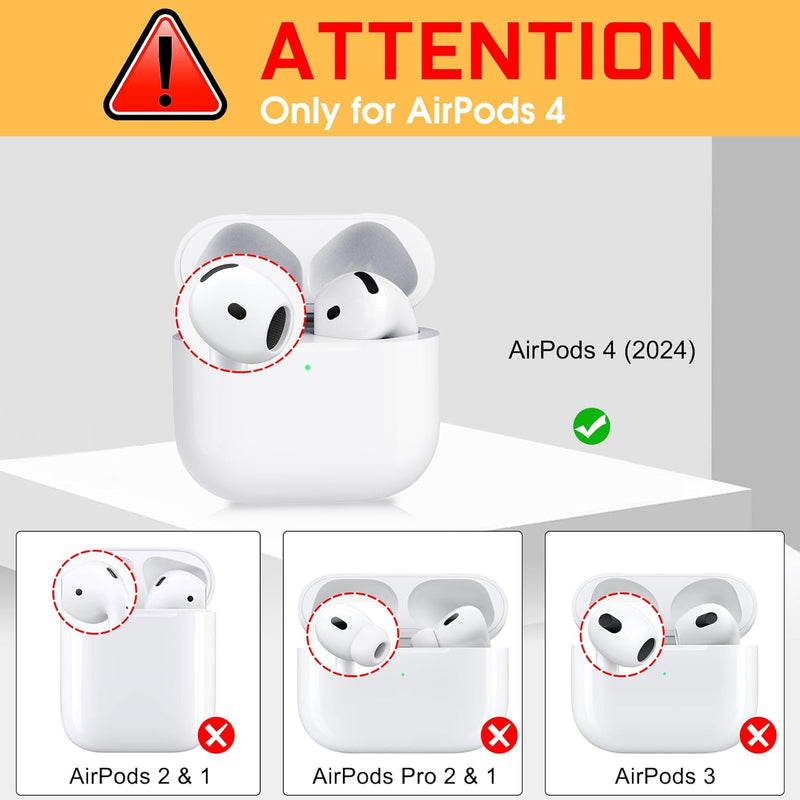 Fintie PU Leather Case for AirPods 4th Generation, Snap Closure Earbuds Protective Cover