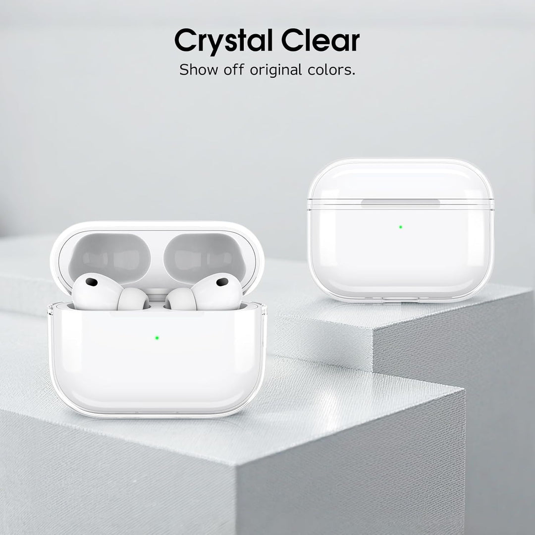 Fintie Clear Case Cover for AirPods Pro 3 (2025) w/Keychain Carabiner,