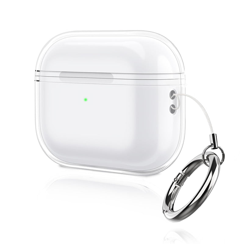 Fintie Clear Case Cover for AirPods Pro 3 (2025) w/Keychain Carabiner, Support Wireless Charging