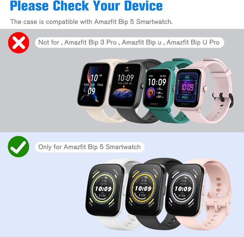 [3 Pack] Screen Protector Case for Amazfit Bip 5, Soft TPU Cover Anti-Scratch | Fintie