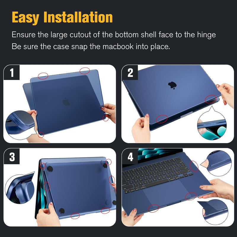 MacBook Air 15.3" (Model A3241/A3114/A2941, M4/M3/M2 Chip) Slim Matte Cover | Fintie
