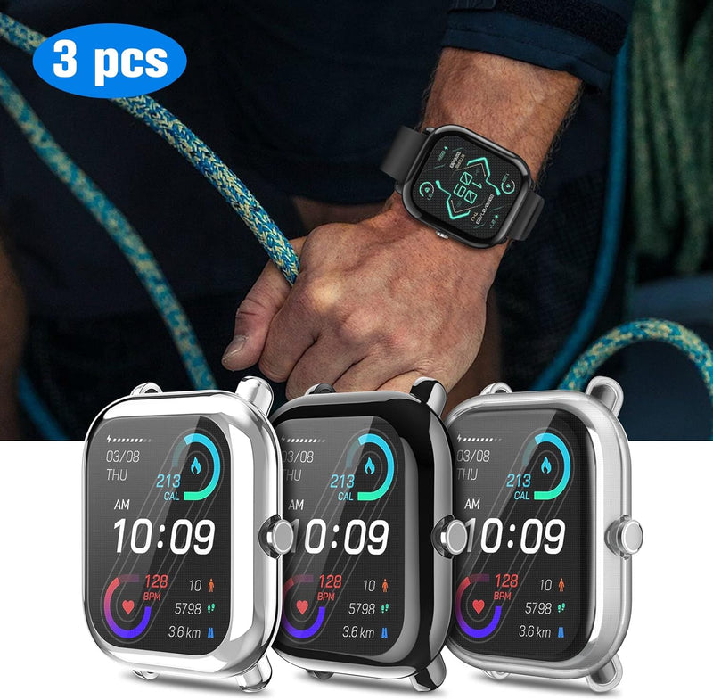 [3 Pack] Screen Protector Case for Amazfit Bip U Pro/Bip S/Bip Lite/GTS 2 Mini | Fintie