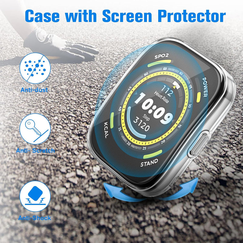 [3 Pack] Screen Protector Case for Amazfit Bip 5, Soft TPU Cover Anti-Scratch | Fintie