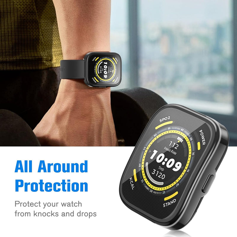 [3 Pack] Screen Protector Case for Amazfit Bip 5, Soft TPU Cover Anti-Scratch | Fintie