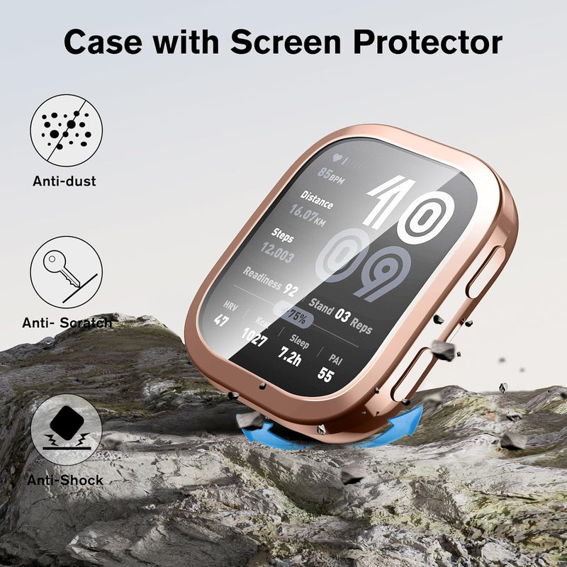 [3 Pack] Screen Protector Case for Amazfit Bip 6, Scratch-Proof Case Cover | Fintie