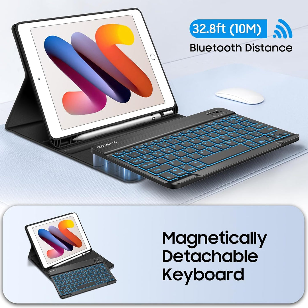 Étui Clavier Pour iPad 10.2 9e-8e-7e Gén 2021-2020-2019 iPad Air 3 Pro