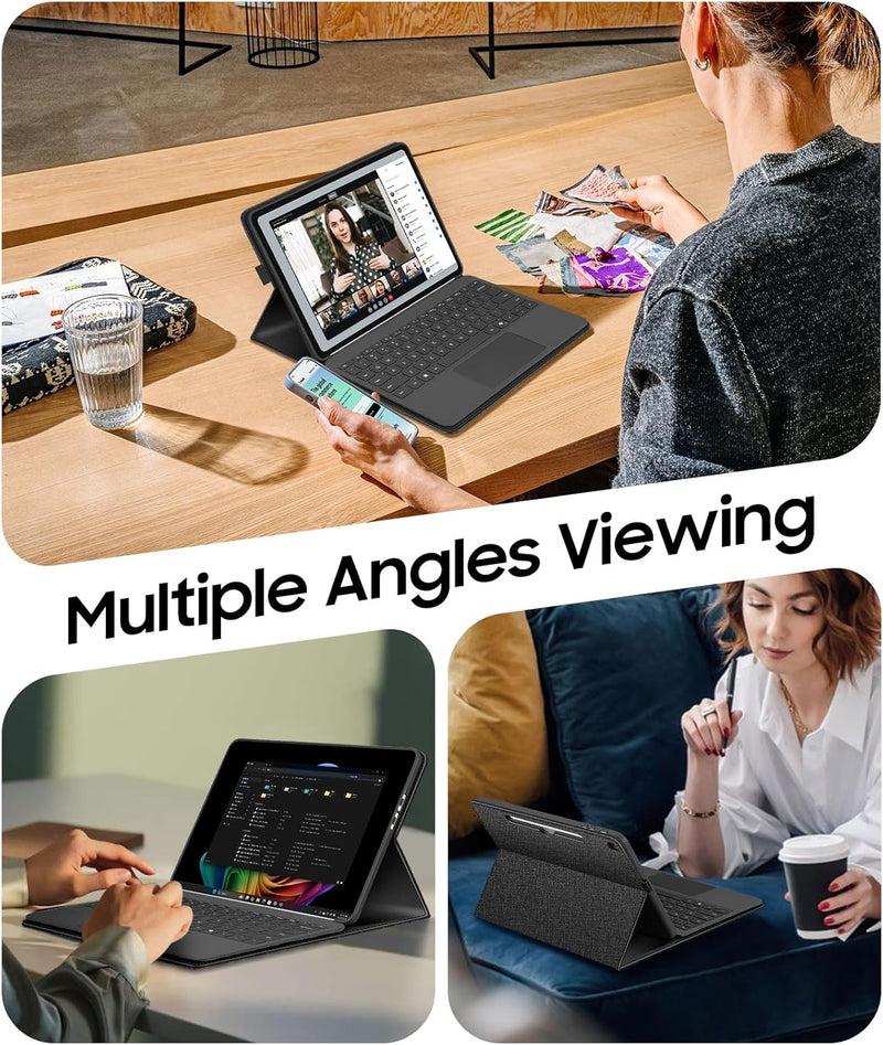 Surface Pro 12" (1st Edition, 2025) Multi-Angle Stand Case with TPU Back Cover & Stylus Holder | Fintie
