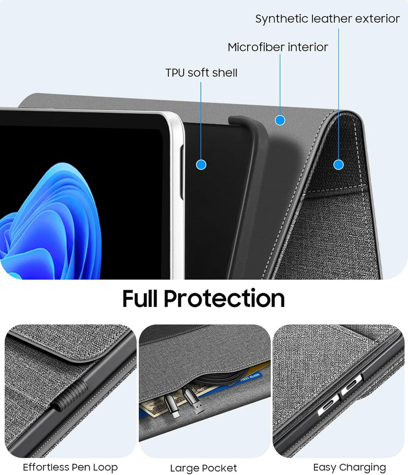 Surface Pro 12" (1st Edition, 2025) Multi-Angle Stand Case with TPU Back Cover & Stylus Holder | Fintie