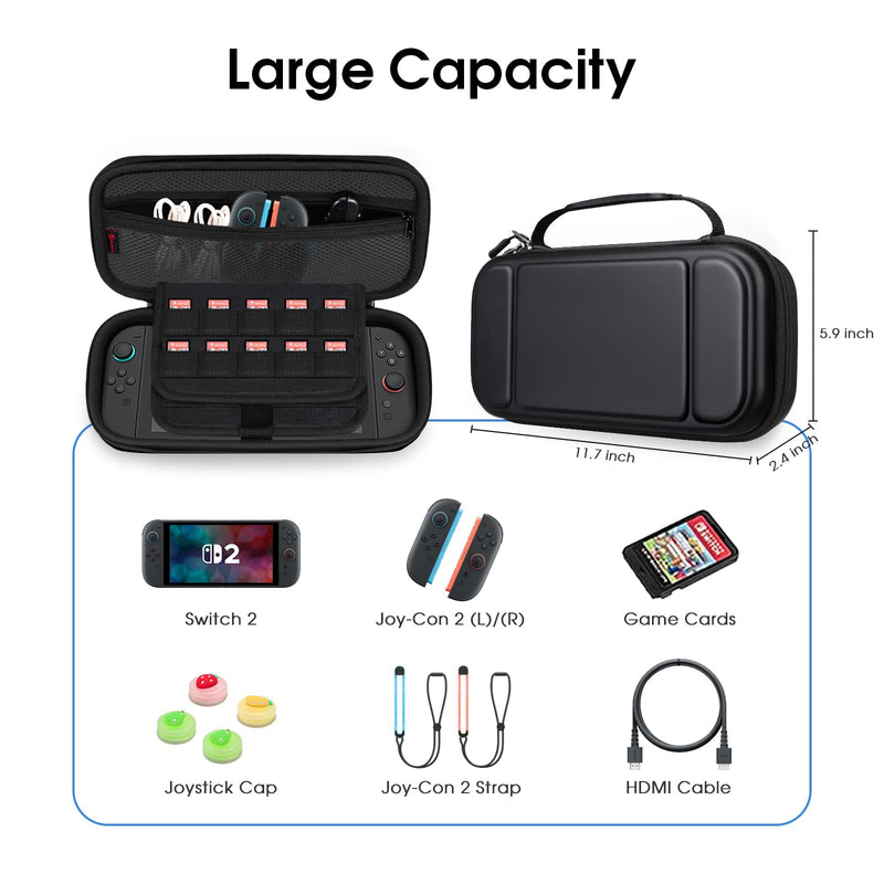 HardShell Carrying Case for Nintendo Switch 2 (2025), Game Console Portable Travel Bag | Fintie