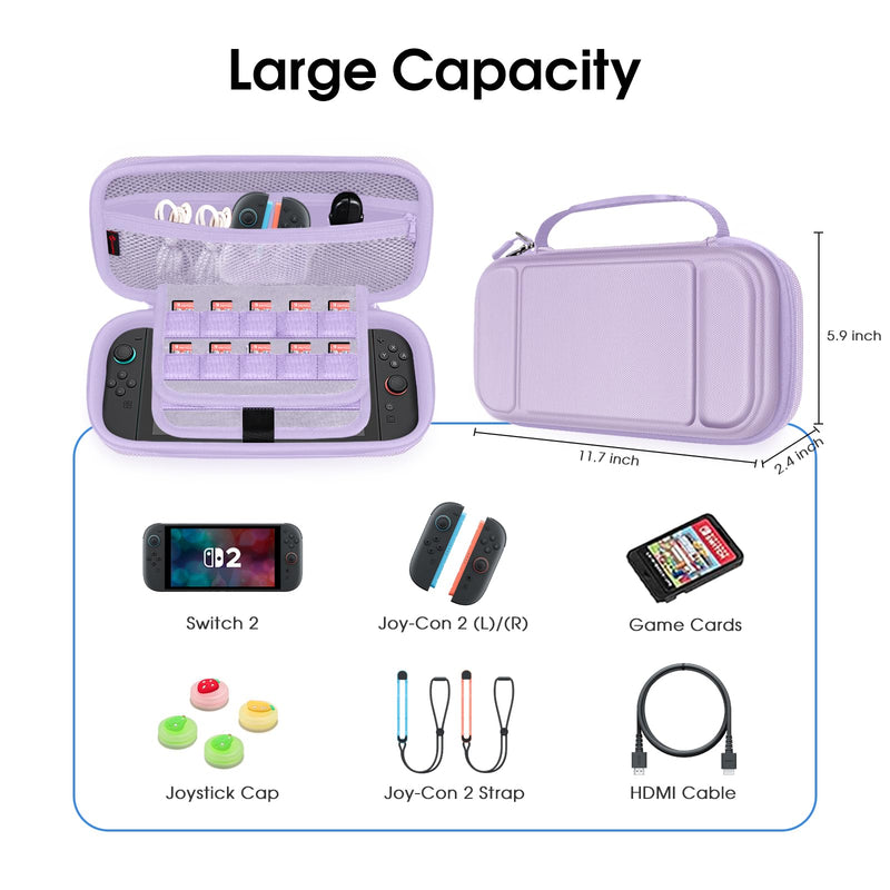 HardShell Carrying Case for Nintendo Switch 2 (2025), Game Console Portable Travel Bag | Fintie
