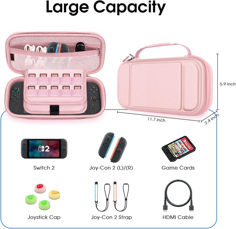 HardShell Carrying Case for Nintendo Switch 2 (2025), Game Console Portable Travel Bag | Fintie