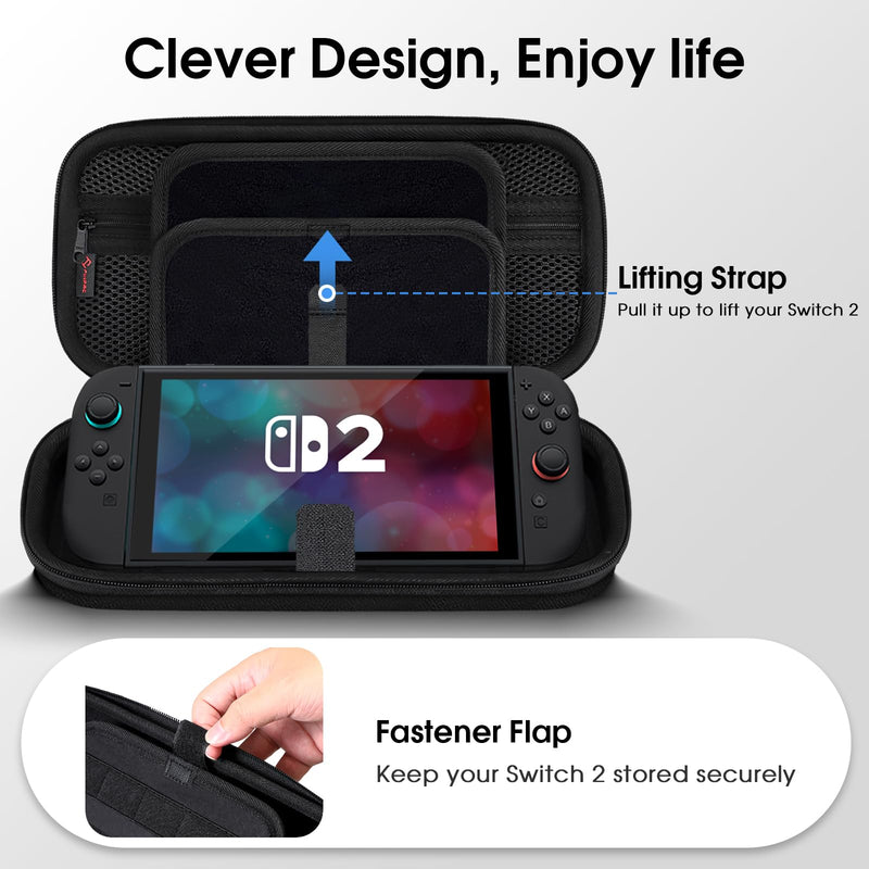 HardShell Carrying Case for Nintendo Switch 2 (2025), Game Console Portable Travel Bag | Fintie
