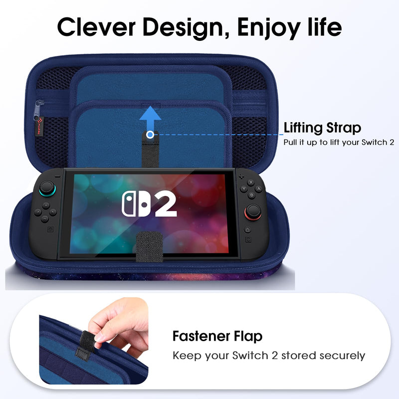 HardShell Carrying Case for Nintendo Switch 2 (2025), Game Console Portable Travel Bag | Fintie