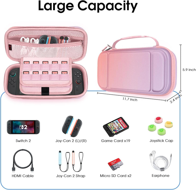 HardShell Carrying Case for Nintendo Switch 2 (2025), Game Console Portable Travel Bag | Fintie